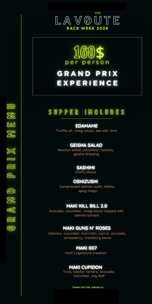 Grand Prix Final Menu Website